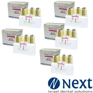 lot x 5 Dental ProCAD blocks IVOCLAR VIVADENT ORIGINAL shade 400 5 pcs in box - Picture 1 of 3