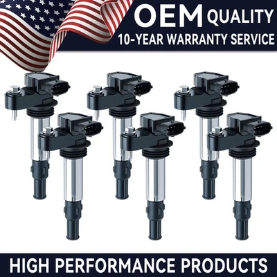 OEM 6X New Ignition Coil For Cadillac SRX CTS STS GMC Acadia 2.8L 3.6L V6 UF375 - Image 1 of 4