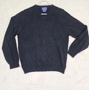 Vintage Pendleton Herren Pullover klein marineblau Kaschmir V-Ausschnitt adrett klassisch Oberteil - Bild 1 von 9