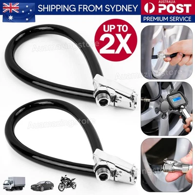 1/2PCS Air Tyre Tire Chuck Inflator Hose Flexible For Motorcycle Bike Car - image 1 of 4