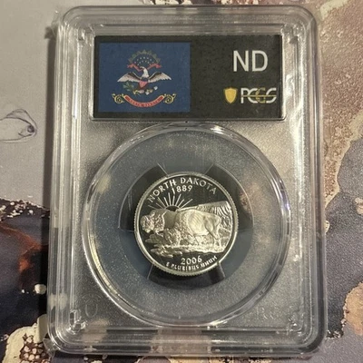 2006-S North Dakota Silver Quarter PCGS PR69DCAM – Proof Deep Cameo - Image 1 of 2