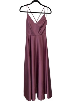 Vestido Largo Celebrate DB Studio Correa de Espagueti Satinado ALine Talla 4 Dama de honor NUEVO Foto 1 de 4