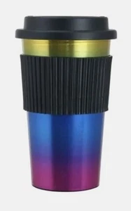 Mainstays Tumbler 18 Ounces Screw on Lid Rainbow Color Hot Cold Coffee Tea - Picture 1 of 2