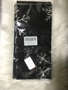 NEW Black Table Runner With White Snowflakes 72 x 13” - Picture 1 of 3