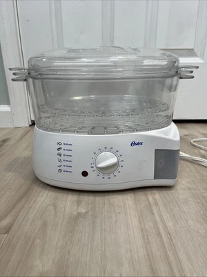Oster Food Steamer Model #5711 2-Tier 2-Quart White Egg Vegetables Rice WORKS  - Image 1 of 4