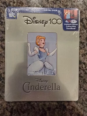 Cinderella 100th Anniversary Steelbook (4K UHD, Blu-Ray, Dig) Factory Sealed Foto 1 de 4