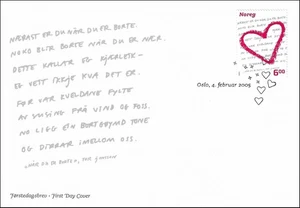 Valentine's Day Love and Friendship Red Heart Norway FDC 2005 - Picture 1 of 1