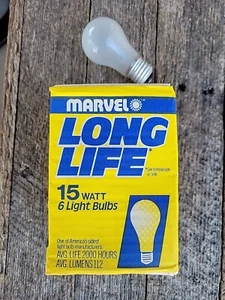 6-NEW Marvel 15 WATT SOFT WHITE 130 Volt Long Life LIGHT BULBS A15 - Picture 1 of 3