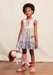 Matilda Jane Heart to Heart World of Wonder Mixed Print Tiered Dress Size 16 NEW - Picture 1 of 5