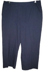 Cremallera frontal Capris elástica azul/azul oscuro fina a cuadros Croft & Barrow nueva sin etiquetas 14 - Imagen 1 de 3