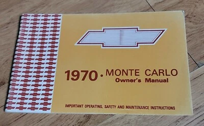 Chevrolet Monte Carlo 1970 manual del propietario guía del usuario libro de referencia del operador  Foto 1 de 4