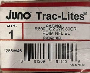 JUNO TRAC LITES R600L G2 27K 80CRI PDIMNFL BL Track Light BLACK - Picture 1 of 3
