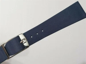 AUTHENTIC 1940-50'S 20 MM OMEGA BLUE SATIN STRAP WITH SS OMEGA BUCKLE - Picture 1 of 10