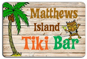 INSEGNA PERSONALIZZATA ISOLA TIKI BAR METALLO - Foto 1 di 1