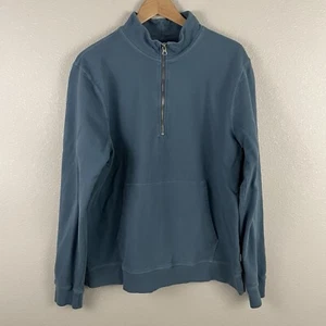 American Giant Mens XL Blue 1/4 Zip 100% Cotton Sweatshirt - Picture 1 of 4