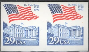 2609a 29 cent Flag Over White House Imperforate Error Pair - Picture 1 of 1