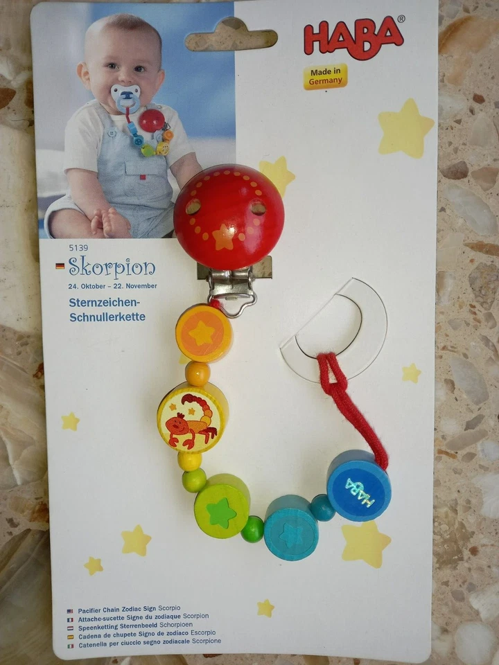Haba 5139 Schnullerkette Sternzeichen Skorpion - Bild 1 von 1