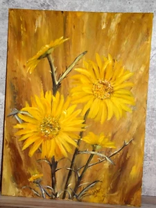 Vintage Original Oil Painting Flowers in Sun Marge Morris  1972 12 x 16" EA11 - Picture 1 of 1