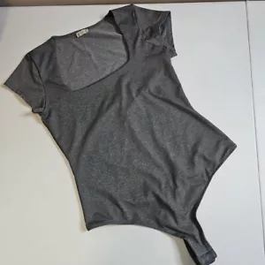 Free People Intimately Bodysuit Size M Medium Dark Gray Short Sleeve Women's - Picture 1 of 8