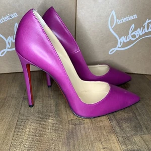 Christian Louboutin So Kate 120 Calf Violet Leather Pump Heels EU 38 US 8 - Picture 1 of 12