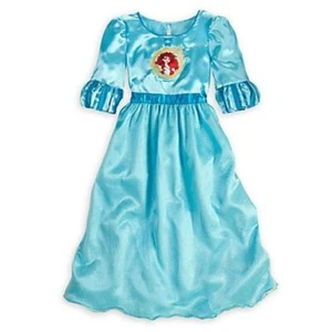 Disney Princess Brave Merida Fancy Deluxe Blue Satinet Nightgown, Size 5/6 - Picture 1 of 2