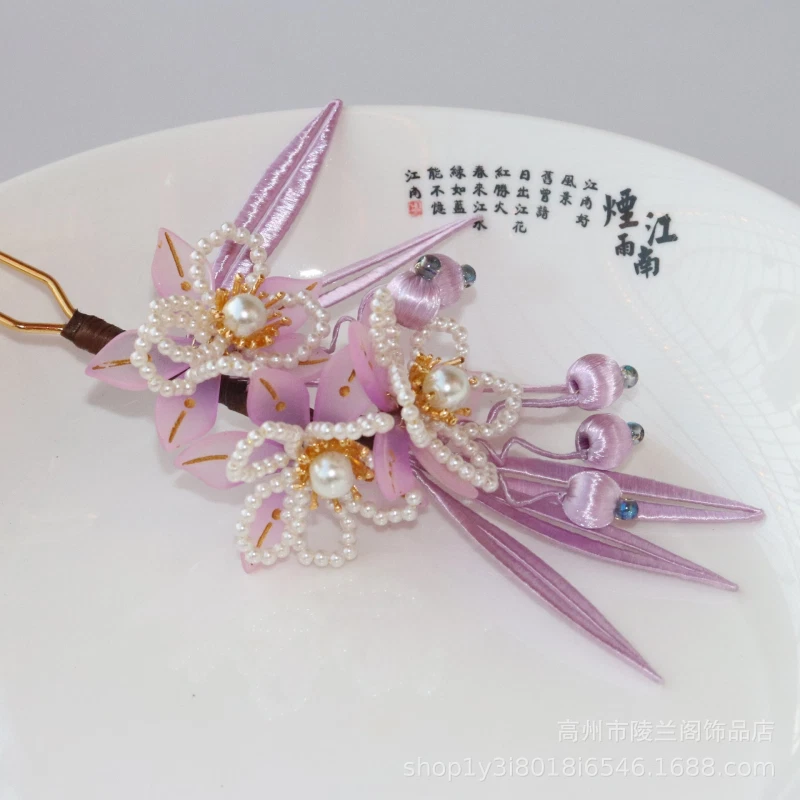 Horquilla flor melocotón accesorios Hanfu estilo antiguo accesorios para el cabello tocado Foto 1 de 4