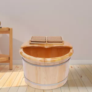 Foot Basin Feet Barrel Soaking Wood Bath Tub Bucket Foot Soaker Washing Sauna - Picture 1 of 12