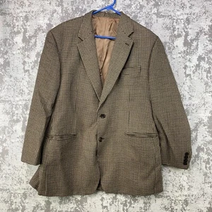 Tuta blazer due bottoni Lauren Ralph Lauren uomo 46 pied de poule lana marrone nero - Foto 1 di 14