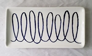 Kate Spade New York 10"x5" Rectangular Charlotte Street Blue Swirl Ceramic Tray - Picture 1 of 4
