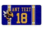 Any Text/ # Bees Sports Jersey Auto License Plate Car Bike ATV Keychain Magnet