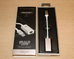 PLATINUM™ - USB 3.0-to-Gigabit Ethernet Adapter - Gray New In Open Box - Picture 1 of 7
