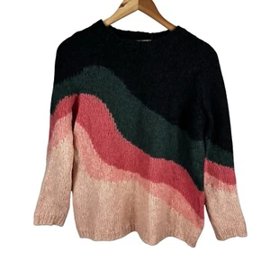 Sezane Winnie Pullover Pulli - Small Mehrfarbig Schwarz Grün Rosa Mohair - Bild 1 von 23