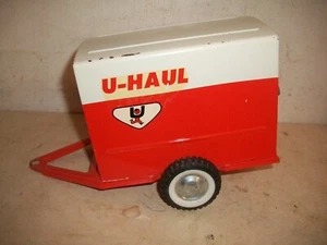 Vintage Metal Tin Ford U Haul Box Trailer Single Axel Miner Wear - Picture 1 of 6