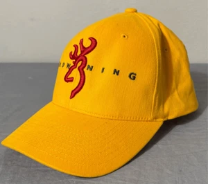 Browning Yellow Hunting Hat Cap Outdoors Fitted One Size - Picture 1 of 8
