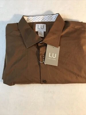 NWT LU Linea Uomo Button Up Mens 4X Dress Shirt LS - Image 1 of 4