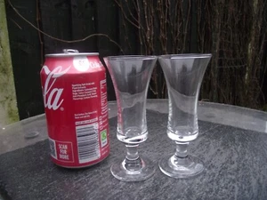 Two ( 2 ) Vtg Standard Clear Glass Sherry Liqueur Aperitif Schooner Glasses - Picture 1 of 6