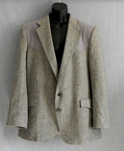 Vtg Miller Stockman Western Living Gray 2 Button Size 46L - Picture 1 of 9