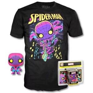 Spider-Man Blacklight + T Shirt for Kids (Size XL) Pop & Tee Vinyl Figure