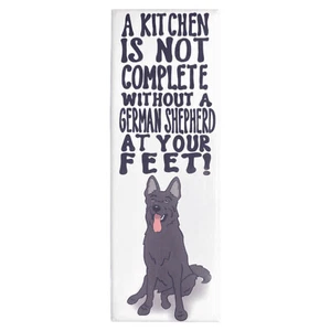 Schwarzer Deutscher Schäferhund Magnet Cartoon Hund Porträt Geschenk Sammlerstück Küche Dekor - Bild 1 von 12