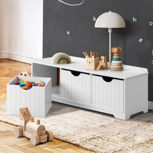 Kids Toy Box Chest Storage Blanket Children Clothes Room Organiser White - Picture 1 of 7