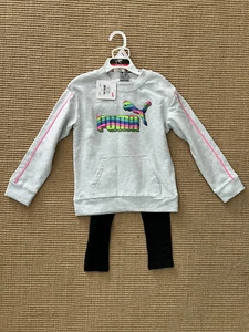 Puma 2pc Girls Tigths & Sweat Shirt Size 6 - Picture 1 of 2
