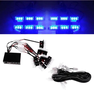18 LED Car Strobe Flash Light Truck Dash Warning Lamps Blue 12V Strobe Lighting - Picture 1 of 8