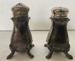 Metal Salt and Pepper Shakers in the Shape of Pitchers 4 Footed Rare - Picture 1 of 7