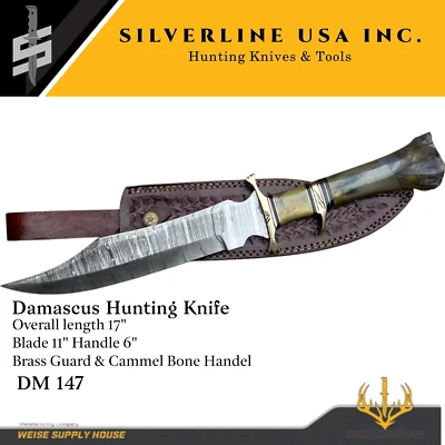 Custom Made Damascus Hunting Knife - Hand Forged Damascus Steel Sharp Blade 147 - Image 1 of 4