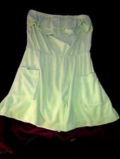 Light Green VINTAGE 1980s Terry Towel Cloth ROMPER 1 pc Short Shorts Ruffle M