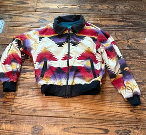 Vintage Rode Walker Aztec Southwestern Tribal Wendejacke 80er Herren Größe XL - Bild 1 von 18