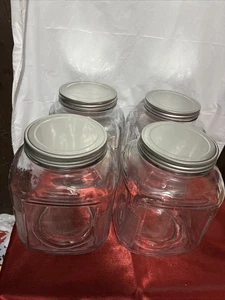 1 Gallon Clear Glass Large Jar Wide Mouth Airtight Metal Lid For Storing - Picture 1 of 8