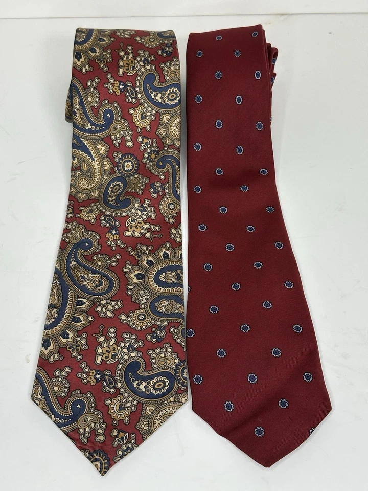 Hathaway, Men's Vintage Silk Ties, Lot Of 2, Made In USA, Multicolor/Pattern - Image 1 of 4
