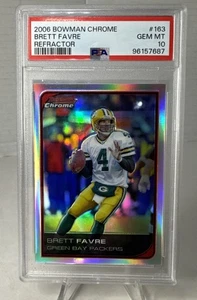 BRETT FAVRE 2006 Bowman Chrome Refractor #163 PSA 10 GEM MINT - PACKERS QB HOF - Picture 1 of 5