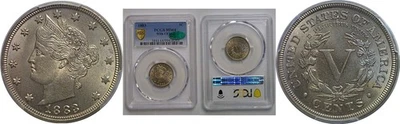 1883 With CENTS  Liberty Nickel   PCGS MS-64  CAC - Image 1 of 3